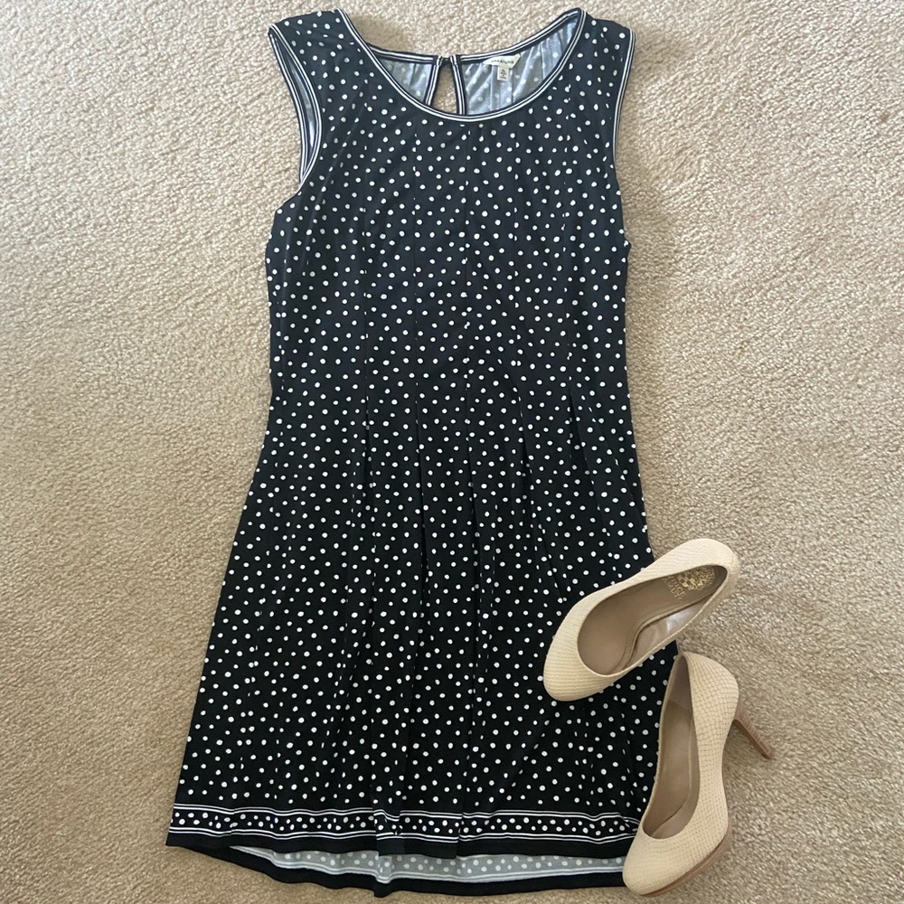 Max Studio XL black and white polka dot dress